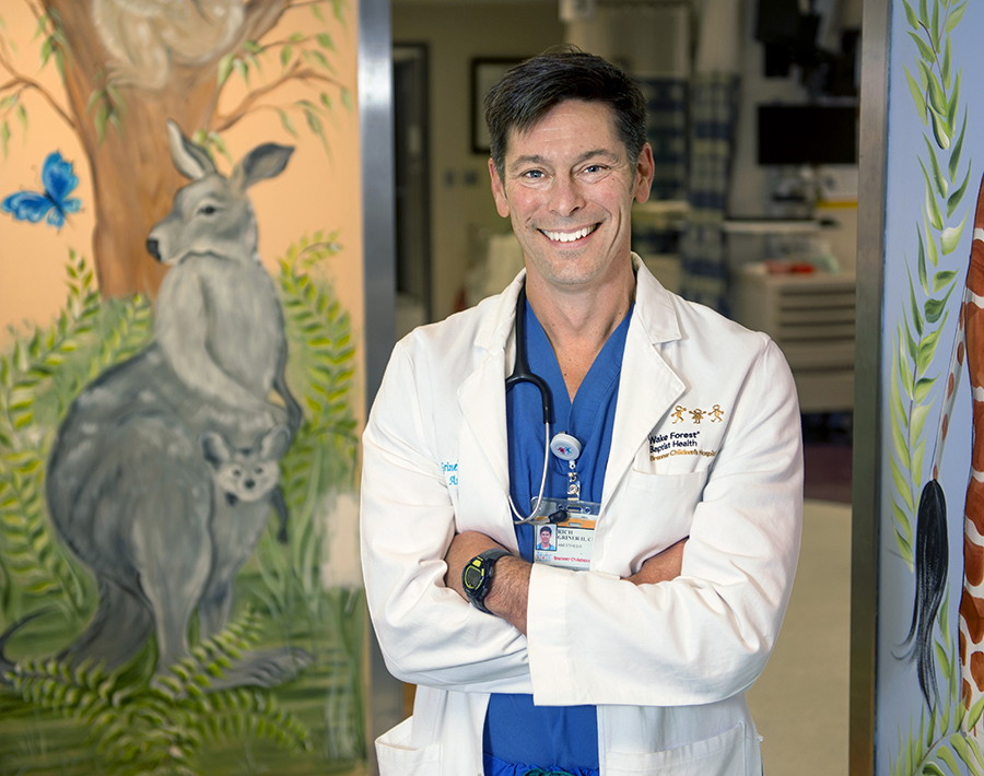 Leader of the Month Rich Griner poses in the Brenner Surgical Services Holding Room Wednesday, August 31, 2016. Rich Griner, Chief CRNA Pediatric Anesthesia Wake Forest Baptist Health Brenners Childrens Hospital Surgical Services