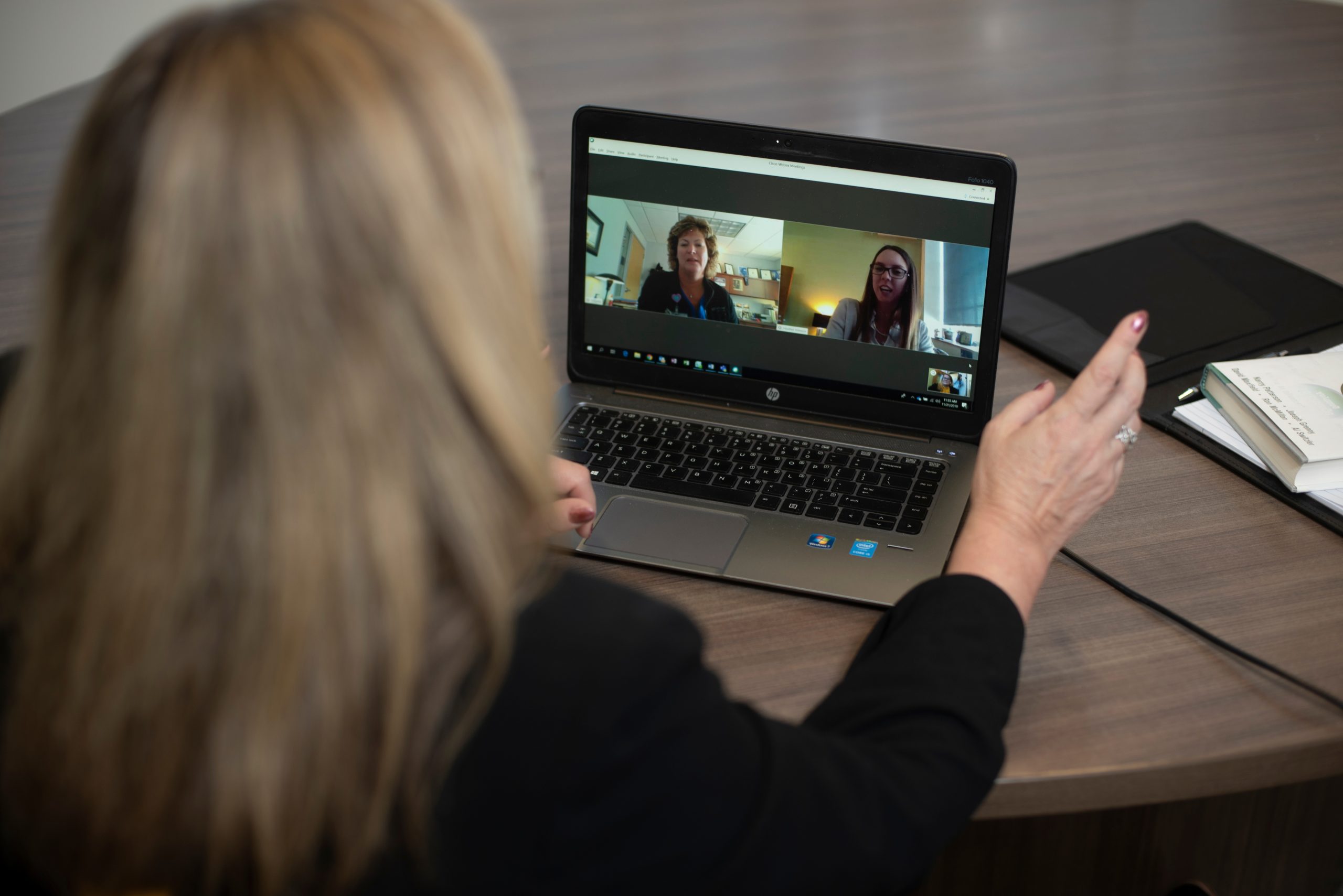 woman doing a virtual interview