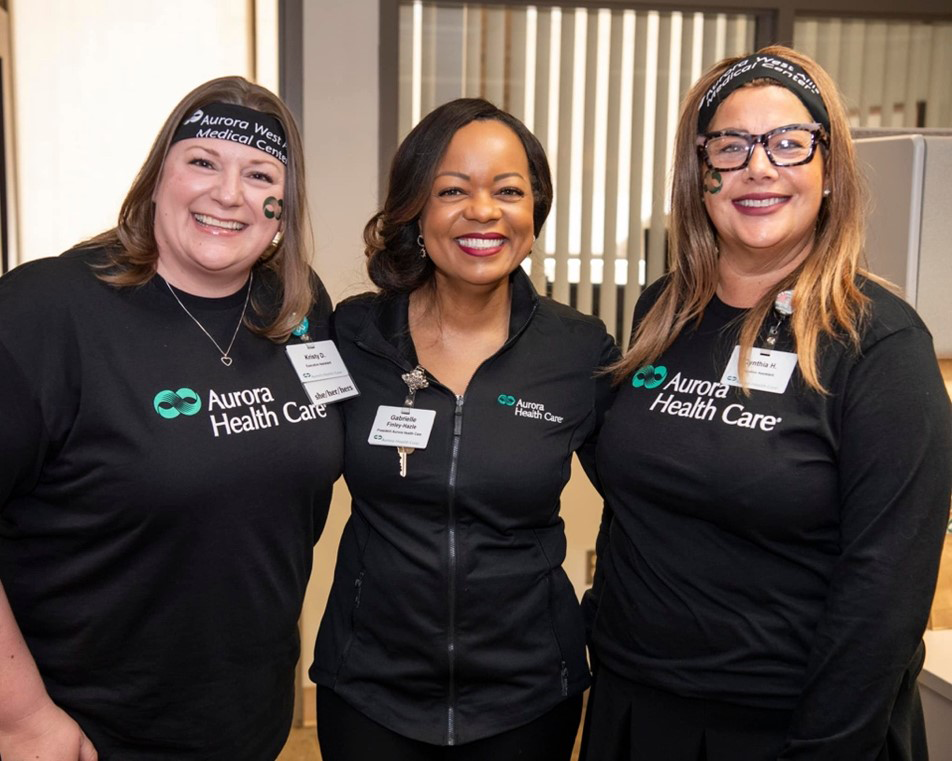 group of three female staff