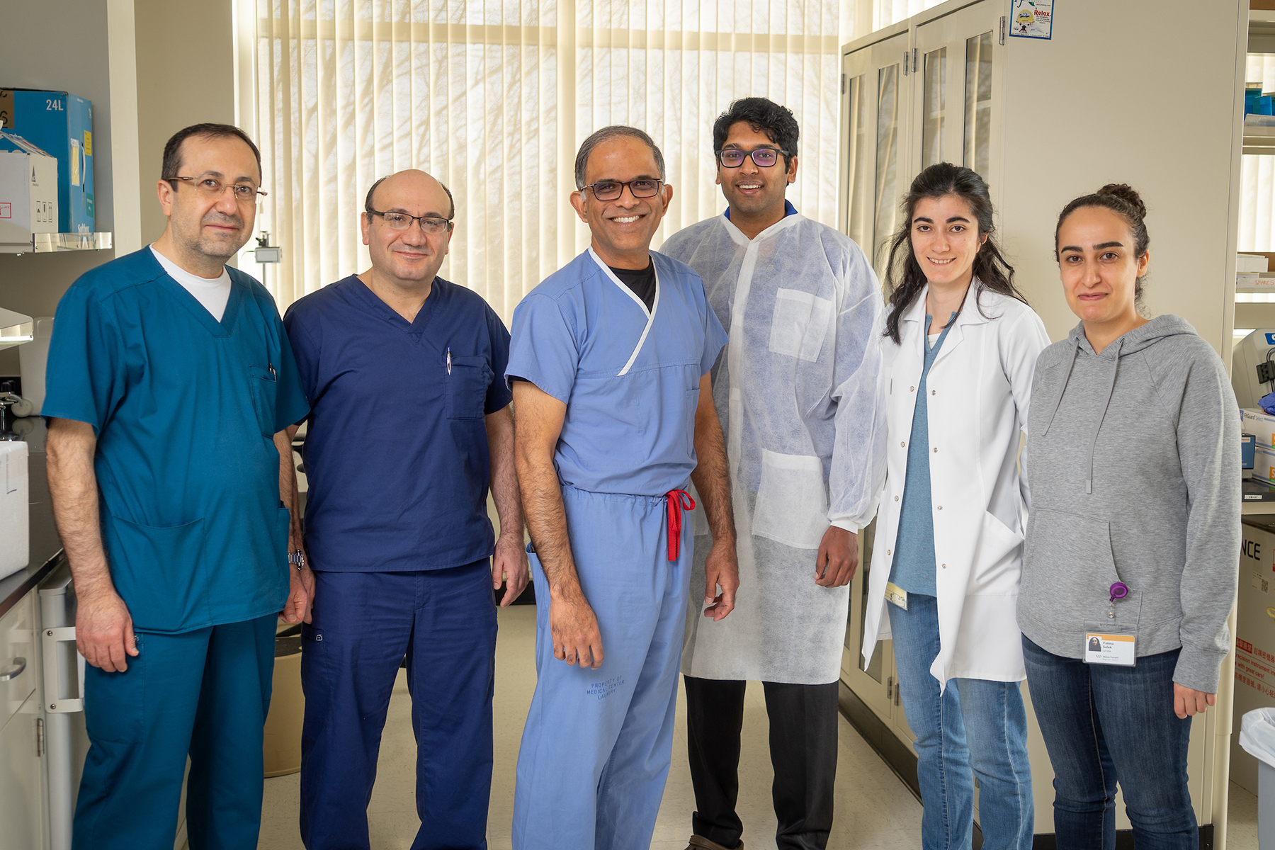 Group of six clinical staff